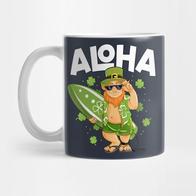 Aloha Hawaii Surfing Leprechaun St Patricks Day Hawaiian by 14thFloorApparel
